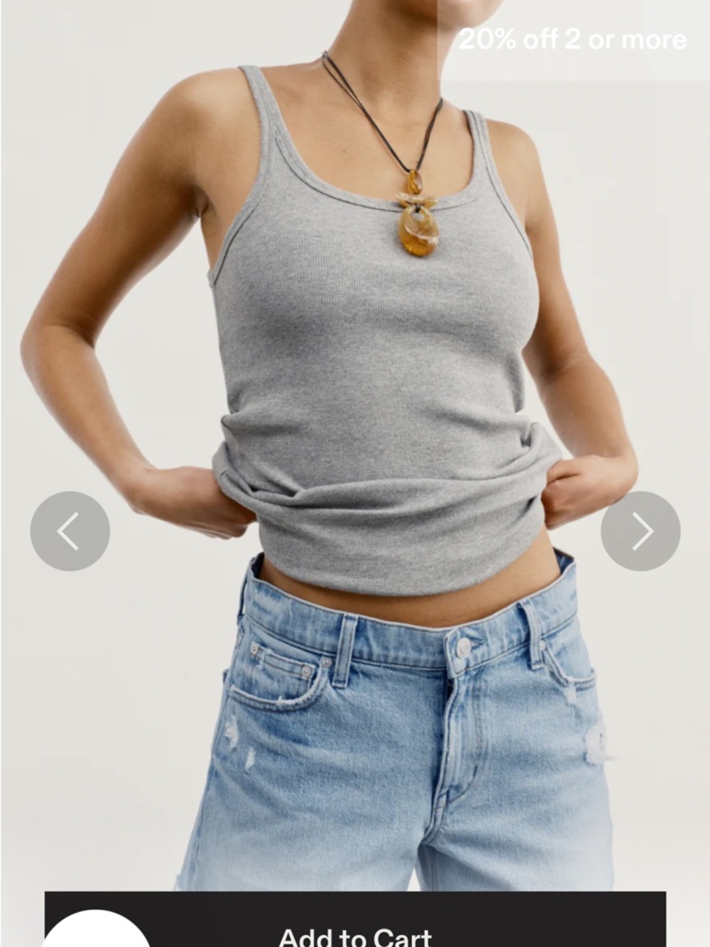 AYR Heather Gray Ribbed Tank